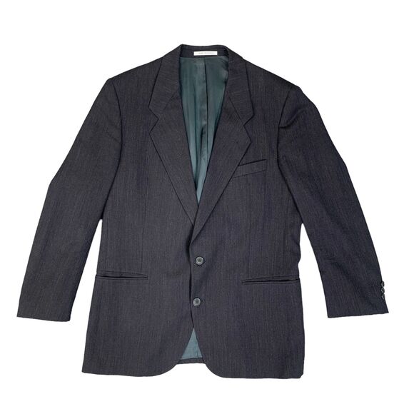 Vintage Yves Saint Laurent Blazer Men 42 Navy Blue Wool Sport Jacket Made France - Picture 1 of 16